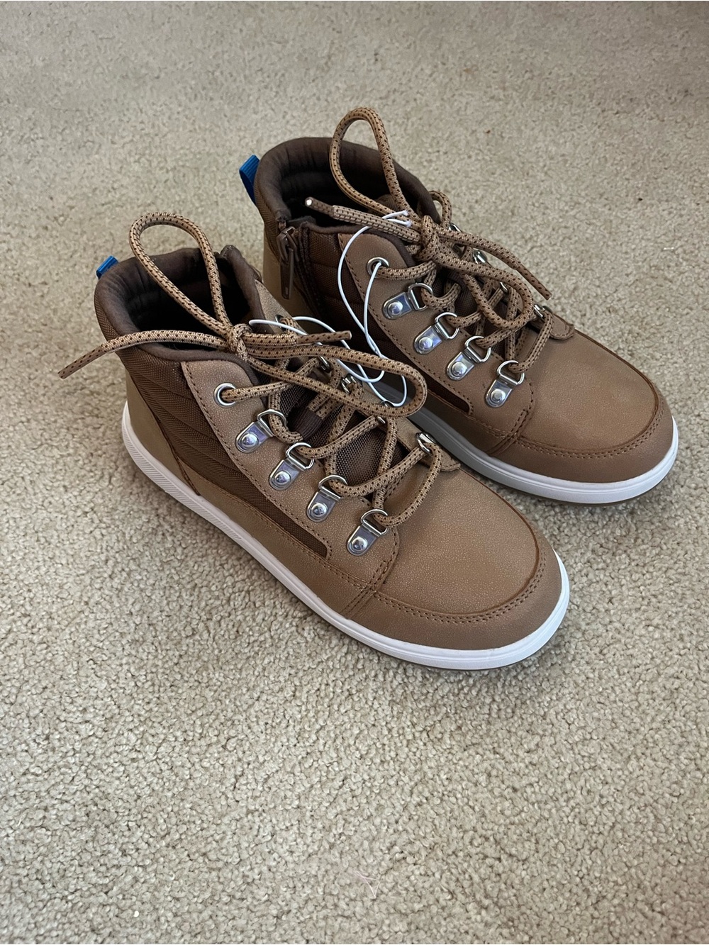 Cat & Jack Tan/Brown High-Top Lace-Up Kids Boots